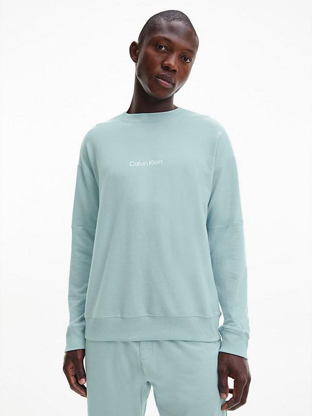 Calvin Klein USA Lounge - Modern Structure Mens Sweatshirt Turquoise 0945231-FJ